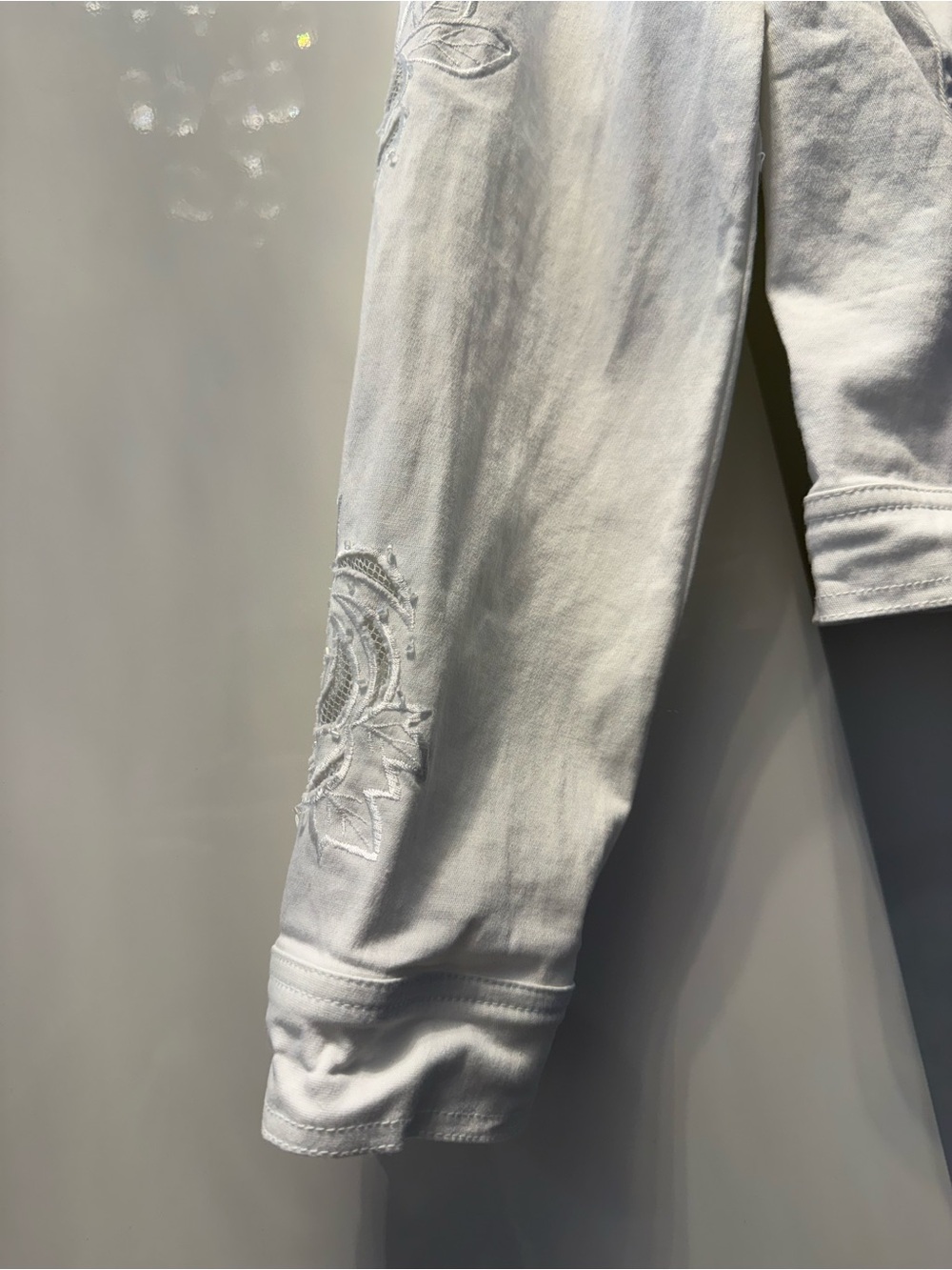 White Embroidered Cotton Jacket - Women - Picture 4 of 11